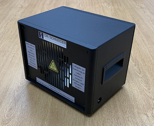 Customised Technomet enclosure with printed rear panel.
