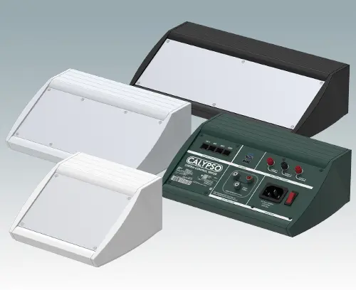 Desktop sloping front enclosures